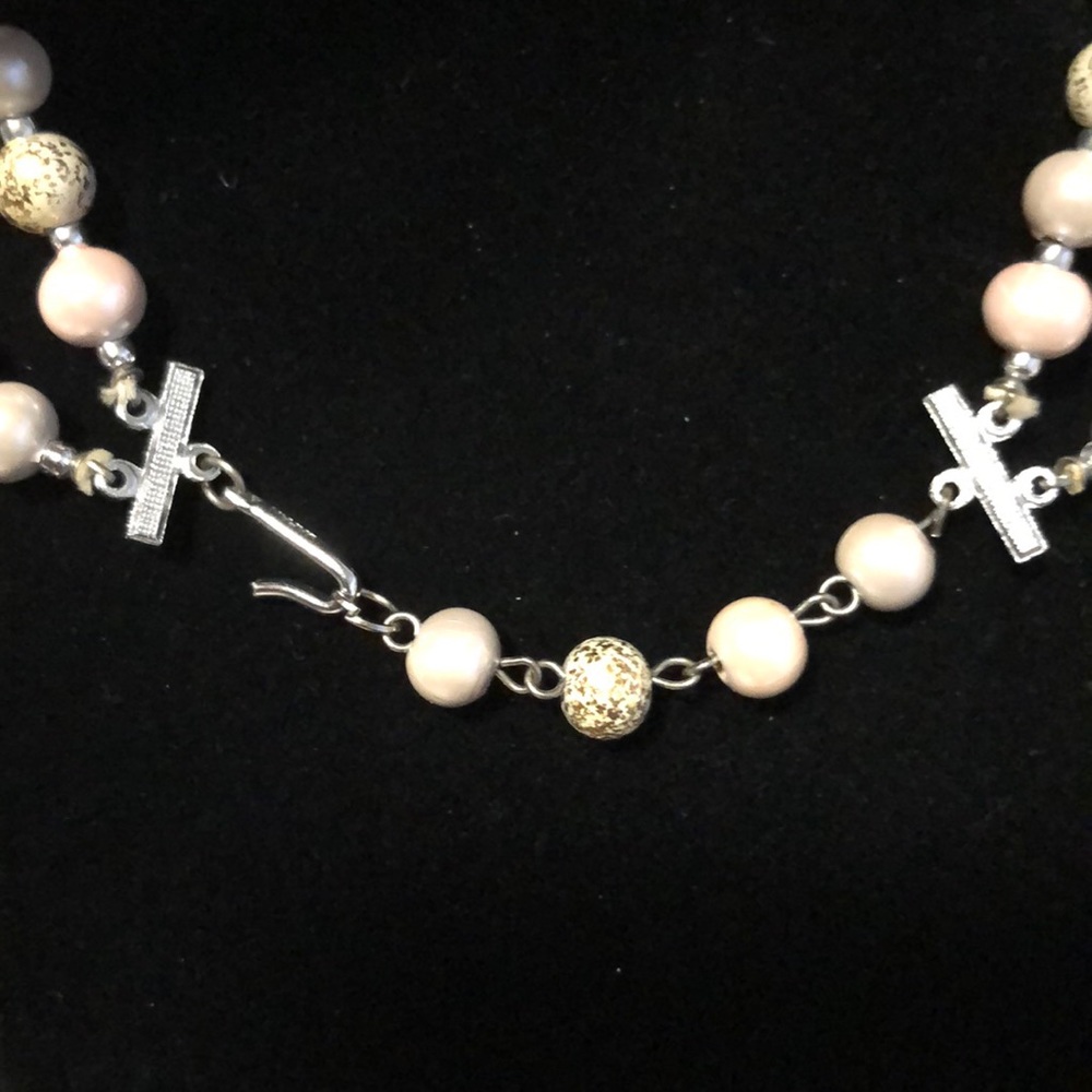 Fashion Gold & Pink Necklace - Picture 3 of 5